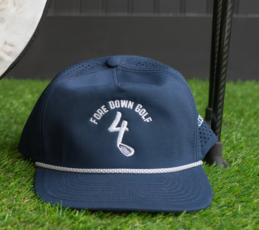 Fore Down Golf Rope Hat - Navy Blue