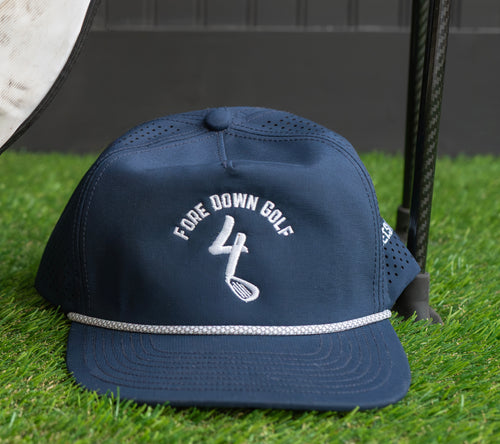 Fore Down Golf Rope Hat - Navy Blue
