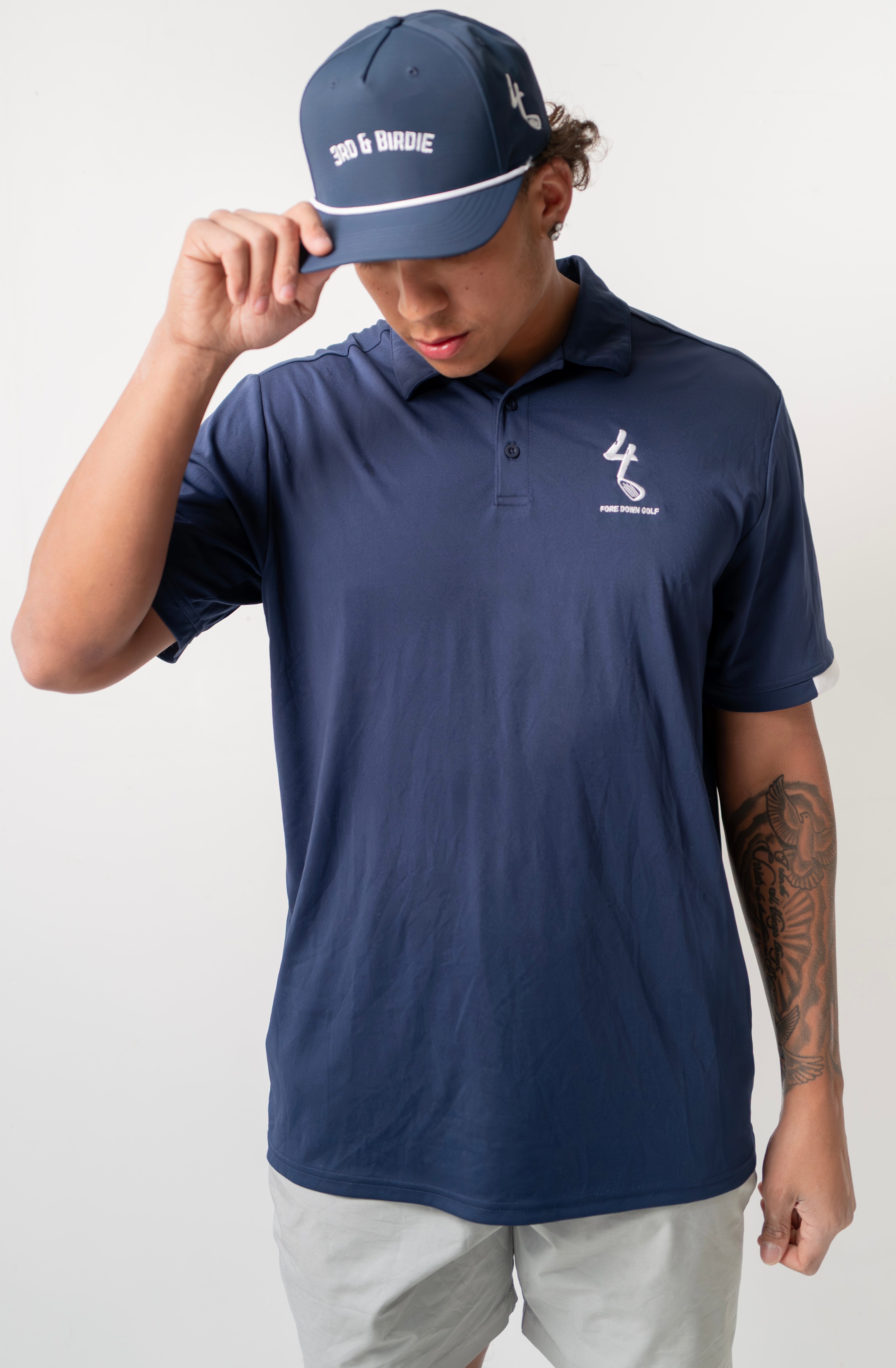 Fore Down Performance Polo - Navy Blue