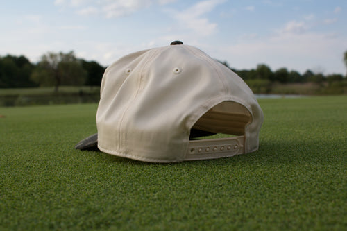 4 Down Script Hat - Cream/Camo