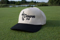 4 Down Script Hat - Cream/Black